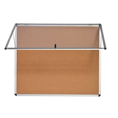 Image de Bi Office Enclore Tableau d&#039;affichage vitrine d&#039;intérieur d&#039;ouverture vertical en liège 924 x 653 mm Naturel