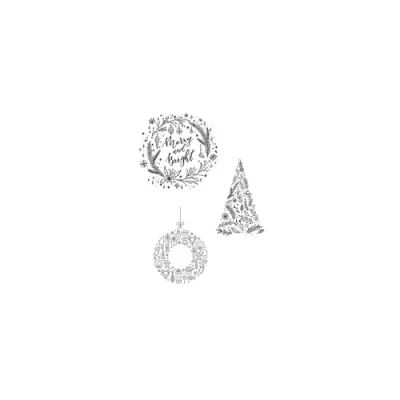 Image de SECURIT Lot de 3 pochoirs fenêtre avec marqueur à craie Thème Noël Vinyle Blanc 59,4 x 42 0,5 cm