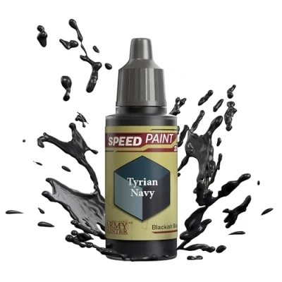 Image de The Army Painter Speedpaint Tyrian Navy 2.0, Peinture Acrylique Unique 18ml Solution De à Une Couche Pour Figurines Comme Warhammer 40k et Dungeons and Dragons.