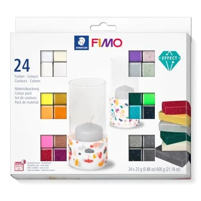 Image de STAEDTLER Fimo® effect Set 24 pains pâte à modeler 25 Grammes Couleurs assorties 8013 C24 1
