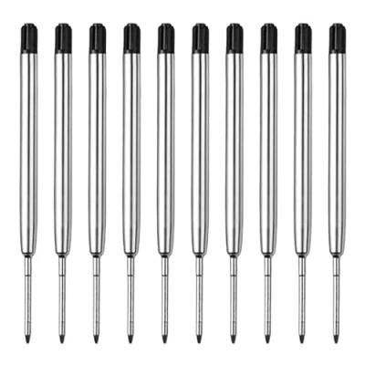 Image de 10 Pièces Recharges de Stylo bille Multifonction, Recharge Standard Internationale, Mines rechange pour stylos à en métal format G2, Couleur d&#039;écriture Noir, longueur 9.9 cm