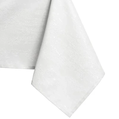 Image de AmeliaHome Nappe de Table Effet Lotus déperlant Polyester Blanc Vesta 40x40 cm