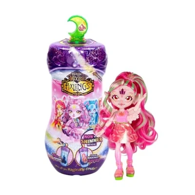 Image de Pixlings Magic Mixies. Découvre la révélation Scintillante ! Faye, Pixling fée. Prépare Une Potion Magique pour Faire apparaître Magnifique de 16,5 cm dans Un Flacon