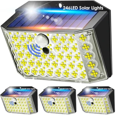 Image de COOLNIGHT Lampe Solaire Exterieur Detecteur de Mouvement, 246LED+2000LM+270 Lumiere Exterieur, 3 Modes Eclairage Solaire, 8 12h Utilisation Solaire+Étanche IP65