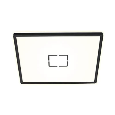 Image de BRILONER Leuchten plafonnier LED, avec effet d&#039;éclairage de fond, 22 W, 3 000 lumens, 4 Kelvin, carré, blanc noir, 420x420x29mm (Lxlxh) 3393 015