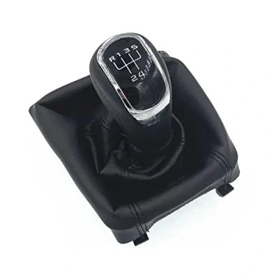 Image de Pommeau De Levier Vitesse pour Skoda Octavia II 2009 2012 Superb 2008 Yeti 5/6 Vitesses Manuel (Color : Black 5 Speed)