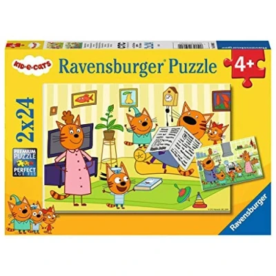 Image de Ravensburger Puzzle Enfant Puzzles 2x24 p A la maison avec les Kid E Cats Dès 4 ans 05080