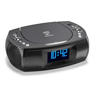 Image de Karcher UR 1308 Radio réveil avec double alarme, chargeur USB et fonction sauvegarde de batterie FM/DAB+. Noir