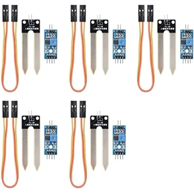 Image de Fasizi Lot de 5 hygromètres sol avec détecteur d&#039;humidité et capteur d&#039;eau YL 69 module HC 38 pour Arduino