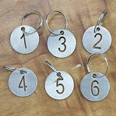Image de Sourcemall Étiquettes numérotées avec porte clés en acier inoxydable (1 à 10)