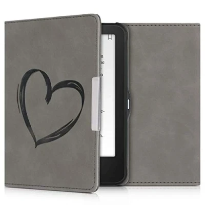 Image de kwmobileÉtui Compatible avec Tolino Vision 1/2 / 3/4 HD Coque Étui à Rabat magnétique tabletteeReader Similicuir Gris