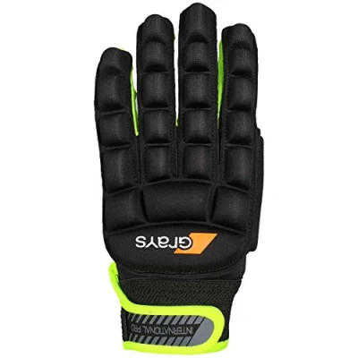 Image de Grays Gant main gauche pour hockey Noir/jaune fluo, XXS