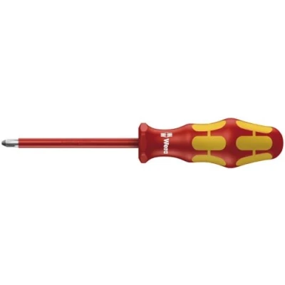 Image de Wera 05100015001 165 I Pz Sb Vde Tournevis isolé pour vis cruciformes Pz, 1 x 80 mm, Vert/Jaune