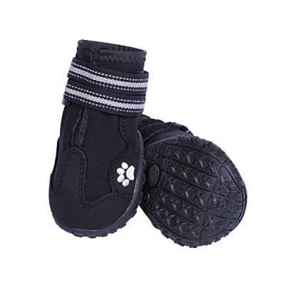 Image de Nobby Lot de 2 Paires Chaussures pour Chien Noir Taille L (6) Longueur 70 mm Largeur 61