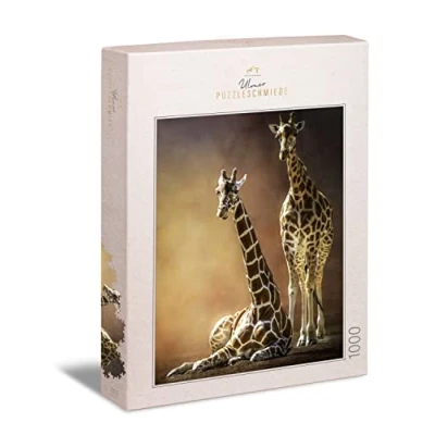 Image de Ulmer Puzzleschmiede Puzzle l&#039;amour des girafes: 1000 pièces Motif de représentant Une Paire girafes Un Animalier Moderne