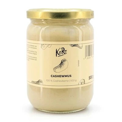 Image de KoRo Purée de noix cajou 500 g sans sucre ajouté, additifs, pâte à tartiner vegan, 100%