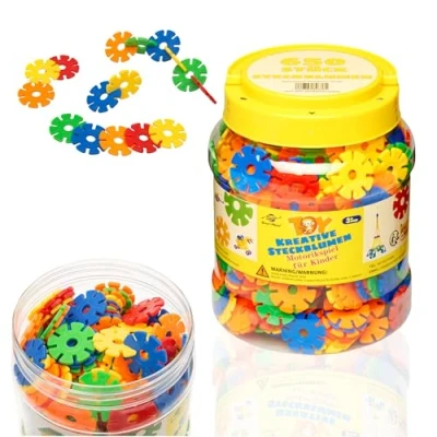 Image de Smart Planet 650 fleurs à piquer dans une boîte Grand lot de flocons neige planter Jouet pour enfants éducatif Blocs emboîter partir 3 ans