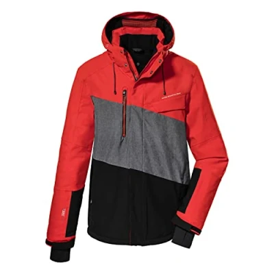 Image de Killtec KSW 48 MN Jckt Ski/Veste Fonctionnelle avec Capuche Amovible et Pare Neige, Black, L Men&#039;s