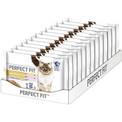 Image de Sensitive 1+ Nourriture Humide pour Chat avec Saumon et Poulet en Sauce 13 x 4 sachets de 85 g