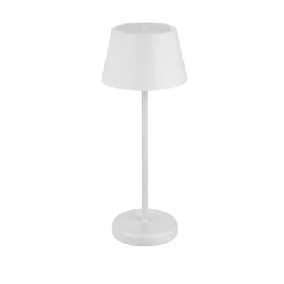 Image de REV Lampe de table LED sans fil 38 cm 2 W avec variateur tactile et batterie Li ion 4000 mAh (environ 7 heures d&#039;autonomie) blanche en plastique IP44 pour l&#039;intérieur