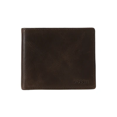Image de Fossil Portefeuille pour hommes Derrick, en cuir marron foncé 11,43 cm l x 1,9 8,89 H ML3681201