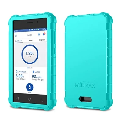 Image de MEDMAX Silicone Étui pour Omnipod Dash, Léger Coque Anti dérapante Housse de Protection Compatible avec Dash PDM (Personal Diabetes Manager), (Menthe Verte)