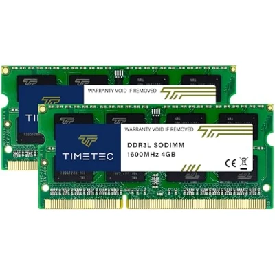 Image de Timetec 8 Go KIT (2x4Go)DDR3L/DDR3 1600MHz PC3 12800 Non ECC sans tampon 1.35 V/1.5 V CL11 2Rx8 double rang 204 broches SODIMM ordinateur portable mémoire RAM Module mise à niveau
