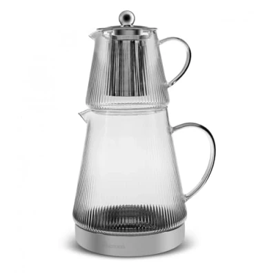 Image de Karaca Keops théière en verre borosilicaté, 1500 ml, Verre, Récipient à boire, Résistant la température, Convient pour le chauffe