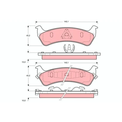 Image de TRW GDB1238 Jeu de plaquettes frein avec indicateur d&#039;usure JEEP: Grand Cherokee I