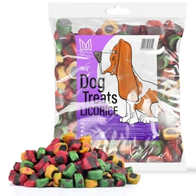 Image de MERSJO friandises d&#039;entraînement 500g aliments secs pour chiens, Délices chiens dresseurs de viande séchée en douceur, Convient à toutes les races et tailles, Licorice