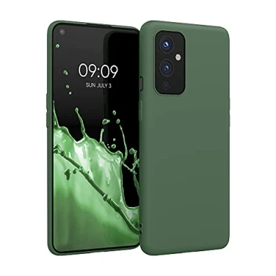 Image de kwmobile Housse Compatible avec OnePlus 9 (EU/NA Version) Coque de téléphone Protection Souple en Silicone Vert foncé