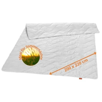 Image de sleepling 196355 Nature Couette d&#039;été en 100 % soie sauvage avec housse Fabriquée Allemagne Certifié Ökotex Lavable à 40 C 200 x 220 cm Blanc