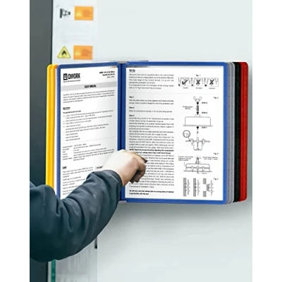 Image de QWORK® Système de Porte Document Mural 10X Panneaux d&#039;Affichage A4 pour Halls d&#039;Exposition, Restaurants, Bureaux, Lieux Publics