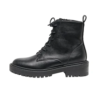 Image de ONLY Femme ONLBOLD 17 PU Lace UP Boot Noos Botines, Noir, 40 EU