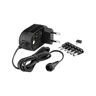 Image de Goobay 3 V 12 VAlimentation Universelle, Noir, 1.8m Longueur de Câble, 95.4mm Longueur, 55.3mm Largeur, 55mm Hauteur