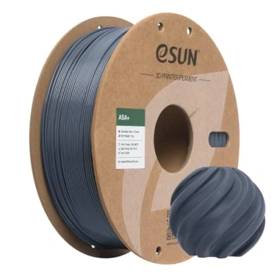 Image de eSUN Filament ASA+ 1.75mm, Résistant aux Intempéries, Bobine de 1KG (2.2 LBS) Matériaux d&#039;Impression 3D pour Imprimantes 3D,Gris