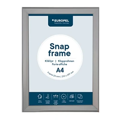 Image de EUROPEL Cadre Porte affiche clic clac A4, argent, profil 20mm