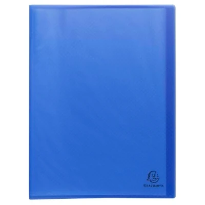 Image de Exacompta Réf. 78552E Paquet de 5 Protège documents Opak recyclés 50 pochettes grainées 100 vues pour format A4 couverture souple en PP 4/10ème semi opaque bleu clair