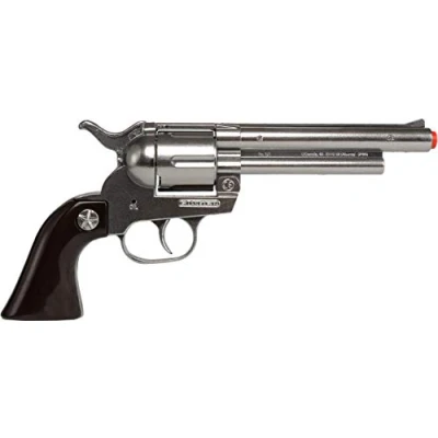Image de Gonher Pistolet à pétards, Revolver 12 tirs, 121/0, Argent, 0