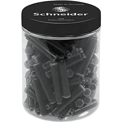Image de Schneider 6801 Cartouches d&#039;encre standard pour stylo plume (non effaçables) Lot de 100, Noir