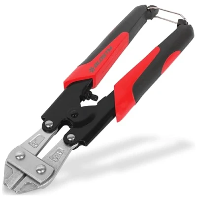 Image de BLOSTM Mini Coupe boulons de 20,3 cm fil robuste traité thermiquement pour une durabilité maximale, chaîne avec poignée ergonomique en caoutchouc cadenas clôture (rouge)