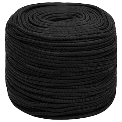 Image de vidaXL Corde de Bateau Levage Câble d&#039;Amarrage Ancrage Navire Lignes Gréement à Linge Noir Complet 6 mm 500 m Polypropylène