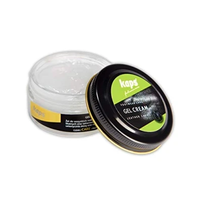 Image de Kaps Gel Crème de Qualité pour Cuir Verni à Grain Lisse et Délicat, Chaussures Bottes Sacs, Nettoie Nourrit, 50 ml 1,70 fl. oz.