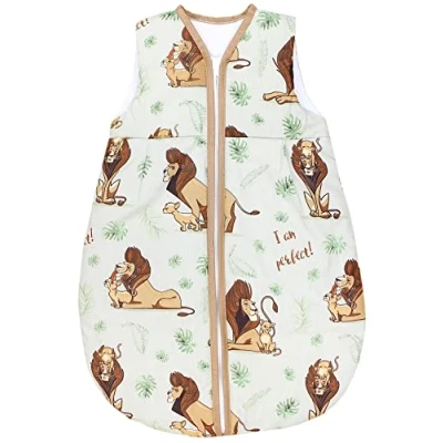 Image de TupTam Gigoteuse Bébé tout au long de l&#039;année, certifiée OEKO TEX, 2.5 TOG, sans manches, rembourrée, Lion/Marron/Vert, 68 74