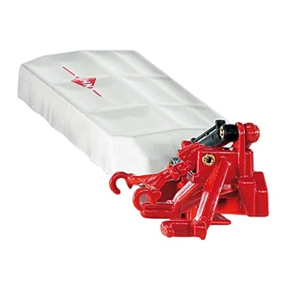 Image de SIKU 2456, Faucheuse Conditionneuse Trainée Kuhn, 1:32, Métal/plastique, Blanc/rouge, Compatible avec attelage arrière standard