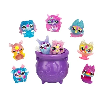 Image de Pack Collector 9 Figurines Magic Mixies Minis, série Shimmerverse, Mini avec Chaudron Magique et Poudre pétillante, expérience de révélation 2 Minis cachés,