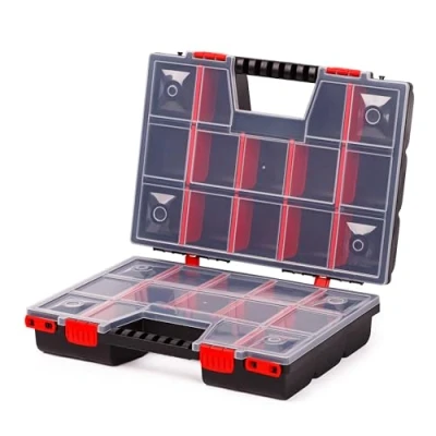 Image de Mivos Boîte de rangement double face 390 x 290 130 mm avec 30 compartiments réglables tri petites pièces à accessoires outils robuste pour atelier Fabriqué en UE