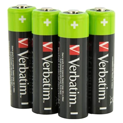 Image de VERBATIM Premium AA Rechargeable Batteries 4 Pack 1.2V 2500mAh I NiMH HR6 Rechargeables Autodécharge Faible Piles Mignon préchargées pour contrôleur Jouets Appareil Photo et Plus