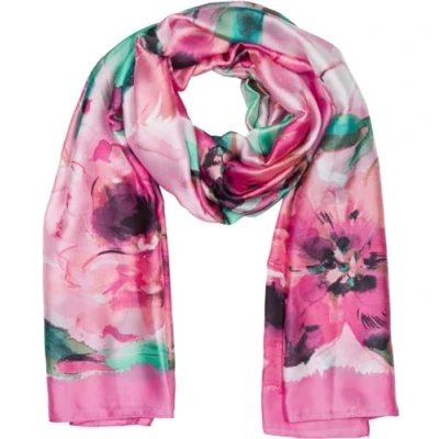 Image de styleBREAKER Écharpe pour femmes avec motif de fleurs colorées dans un style aquarelle, foulard léger et soyeux 01016238, couleur:Rose