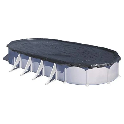Image de GRE Bâche d&#039;hivernage pour piscine tubulaire hors sol ovale 610 x 375 cm 120g/m² Noir